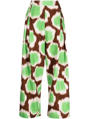Biyan pantalon droit à imprimé graphique - Marron