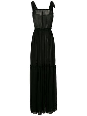 Amir Slama robe longue en soie - Noir