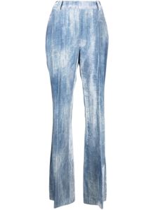 Ermanno Scervino pantalon évasé à taille haute - Bleu