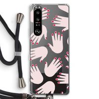 Hands pink: Sony Xperia 1 III Transparant Hoesje met koord