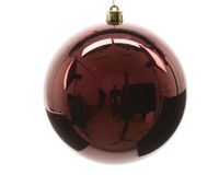 Kerstbal plastic glans ossenbloed 140 mm - Ksd