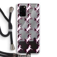 Musketon Unicorn: Samsung Galaxy S20 Plus Transparant Hoesje met koord