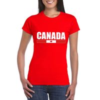 Rood Canada supporter t-shirt voor dames