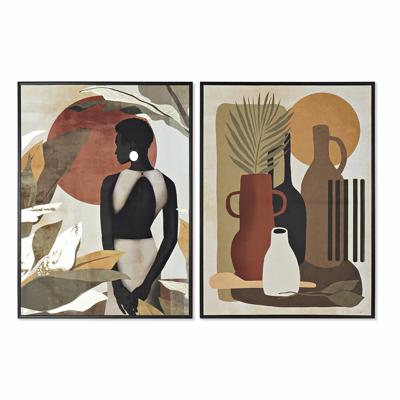 Schilderij DKD Home Decor Vaas Koloniaal (2 Stuks)
