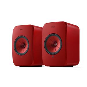 KEF Draadloze Boekenplank Luidsprekers LSX II Rood (Set van 2) BSTOCK beschadigde verpakking