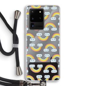 Regenboog: Samsung Galaxy S20 Ultra Transparant Hoesje met koord