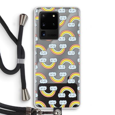 Regenboog: Samsung Galaxy S20 Ultra Transparant Hoesje met koord