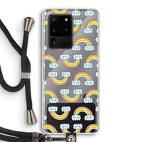 Regenboog: Samsung Galaxy S20 Ultra Transparant Hoesje met koord