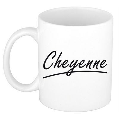Naam cadeau mok / beker Cheyenne met sierlijke letters 300 ml