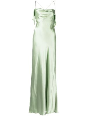 Michelle Mason robe longue à col bénitier - Vert