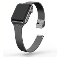 Milanese slim fit bandje - Zwart - Geschikt voor Apple Watch 38mm / 40mm / 41mm - thumbnail