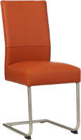 Cognac leren industriële eetkamerstoel Piece - poot rond rvs - Toledo Leer Cotto (cognac leer)