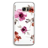 Geschilderde bloemen: Samsung Galaxy S7 Edge Transparant Hoesje