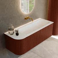 Badmeubel Mondiaz Kurve-Dlux | 125 cm cm | Meubelkleur Ruby | Wastafelkleur Opalo | Solid surface | Wasbak rechter zijde spoelbak | Zonder kraangat(en) Badmeubel Mondiaz Kurve-Dlux | 125 cm cm | Meubelkleur Ruby | Wastafelkleur Opalo | Solid surface | Wasbak rechter zijde spoelbak | Zonder kraangat(en)