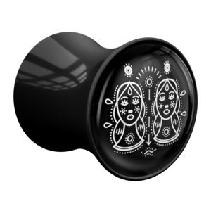 Double Flared Plug met Zodiac Circle Design Acryl Tunnels & Plugs