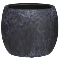 Mica Decorations Bloempot - mat zwart - keramiek - 16 x 14 cm   - - thumbnail