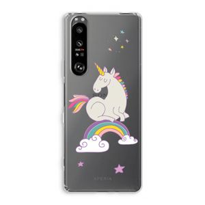 Regenboog eenhoorn: Sony Xperia 1 III Transparant Hoesje