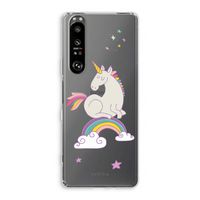 Regenboog eenhoorn: Sony Xperia 1 III Transparant Hoesje