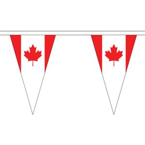 Canada landen punt vlaggetjes - 20 meter - slinger / vlaggenlijn - supporters - binnen/buiten