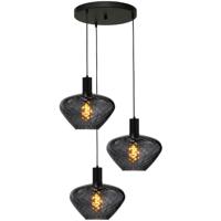 Masterlight 3-lichts vide hanglamp - zwart -Porto met Blossom clear glazen - 2712-05-05-35-3-8