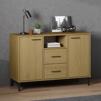 Dressoir met metalen poten OSLO 113x40x77 cm grenenhout bruin - thumbnail