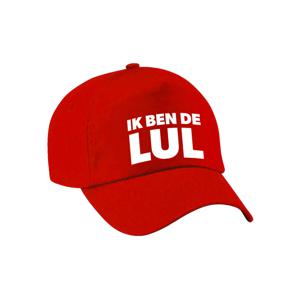 Cadeau pet/cap voor volwassenen - de lul - rood - vrijgezellenfeest - bruiloft/trouwen