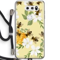 No flowers without bees: LG V30 Transparant Hoesje met koord
