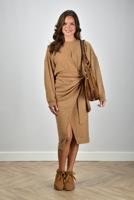 Marant Etoile jurk Sandrina RO0721FA-B1M05E caramel