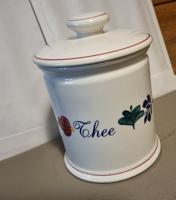 Boerenbont Voorraadpot Thee 1.5 ltr Aardewerk met wit deksel
