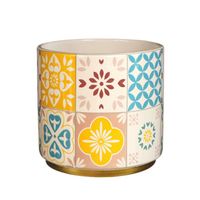 Pot faro blauw geel 13 x 12,5 cm