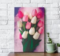 Canvas bloemen Kleurrijke tulpen
