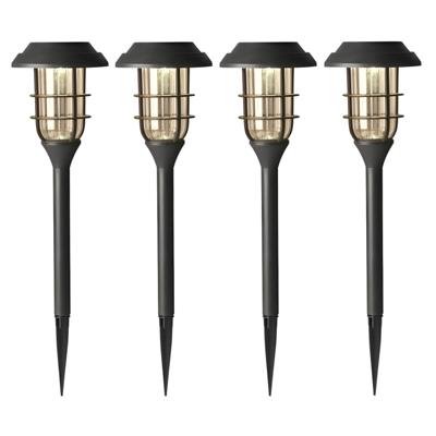 Sunnydays Tuinlampen / prikspot Solar Mood - 4x - zwart - kunststof - waterbestendig - 42 cm
