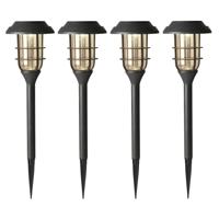 Sunnydays Tuinlampen / prikspot Solar Mood - 4x - zwart - kunststof - waterbestendig - 42 cm