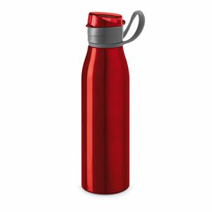 Aluminium waterfles/drinkflesmet klepdop en handvat - rood - 650 ml - Sportfles - Bidon