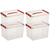 10x Opberg boxen/opbergdozen 22 liter 40 x 30 x 26 cm kunststof