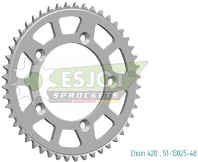 ESJOT Chain wheel 420 50z aluminum silver mud groov