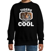 Sweater tigers are serious cool zwart kinderen - tijgers/ tijger trui - thumbnail