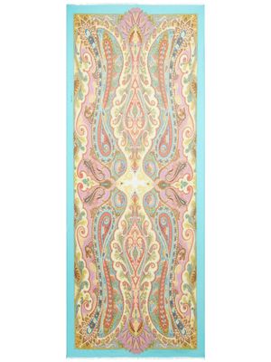 ETRO foulard en soie à imprimé cachemire - Bleu