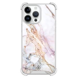 iPhone 14 Pro Max shockproof hoesje - Parelmoer marmer