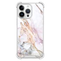 iPhone 14 Pro Max shockproof hoesje - Parelmoer marmer