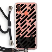 Zwarte vegen: Samsung Galaxy A20e Transparant Hoesje met koord
