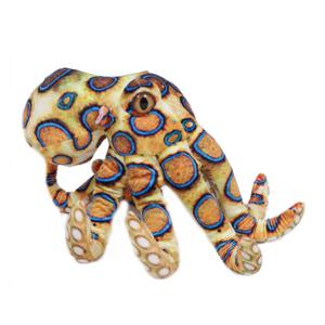 Knuffeldier Inktvis/octopus - zachte pluche stof - premium kwaliteit knuffels - geel - 30 cm