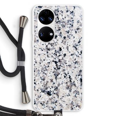 Gespikkelde marmer: Huawei P50 Transparant Hoesje met koord