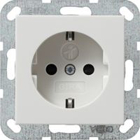 Gira enkel stopcontact met randaarde en kinderbeveiliging zuiver wit glanzend RAL9010
