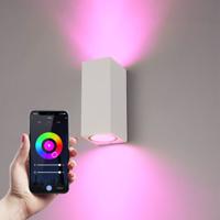 Selma Smart Wandlamp LED - Wifi + Bluetooth - 11 Watt 690 lumen - Dimbaar - RGBWW - IP65 waterdicht - GU10 - Up Down lamp - Wit - Google Home, Amazon Alexa en Siri