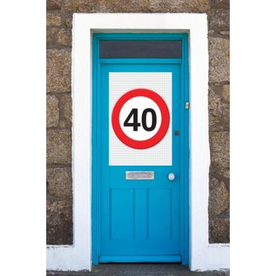 40 jaar verjaardag deur en raam versiering poster - 59 x 84 cm - leeftijd feestartikelen