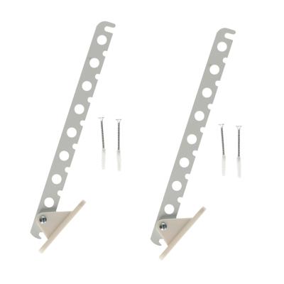 Bellatio Design Kledinghaak - 2x - inklapbaar - metaal - wit - 33 cm - kledinghanger