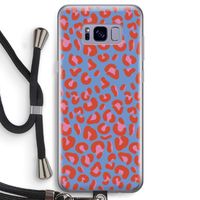 Leopard blue: Samsung Galaxy S8 Transparant Hoesje met koord