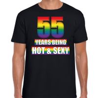 Hot en sexy 55 jaar verjaardag cadeau t-shirt zwart voor heren - Gay/ LHBT kleding / outfit