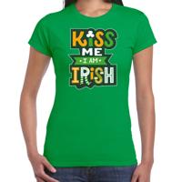 Kiss me im Irish - St. Patricks day - t-shirt - verkleed kostuum - groen - dames